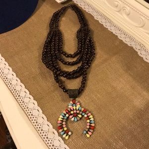 Wood beads squash blossom